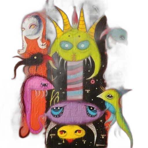 mask, dragon, creature, jacket transparent PNG cut-out