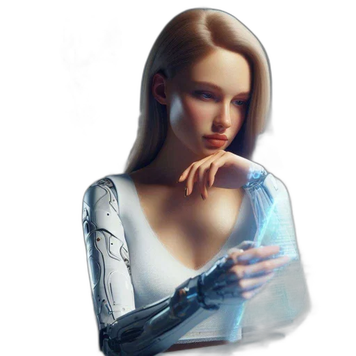 robot, dress, jewelry, face transparent PNG cut-out
