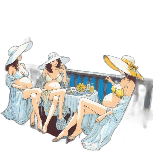 dress, hat, umbrella, furniture transparent PNG cut-out