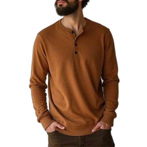 jacket, staff, 3d render, earth tones transparent PNG cut-out
