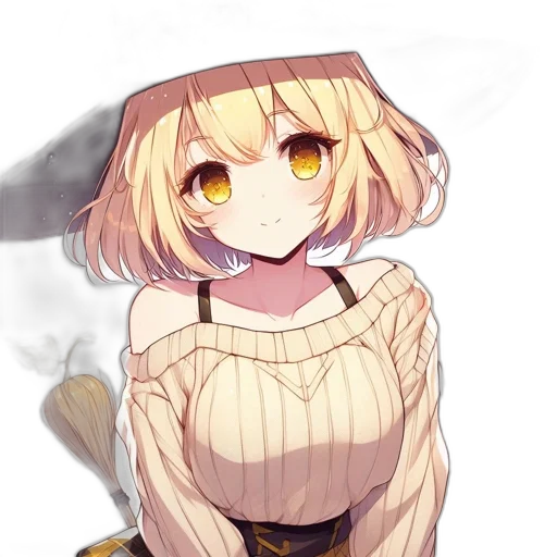 dress, staff, weapon, hat transparent PNG cut-out
