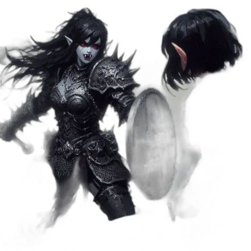 mask, creature, hair, concept art transparent PNG cut-out