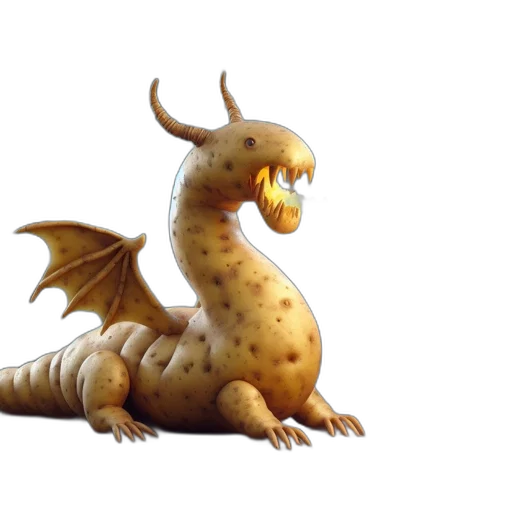 dragon, creature, animal, staff transparent PNG cut-out