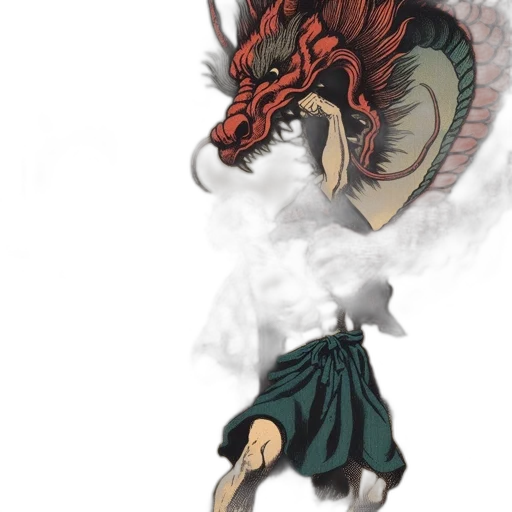 dragon, staff, mask, creature transparent PNG cut-out