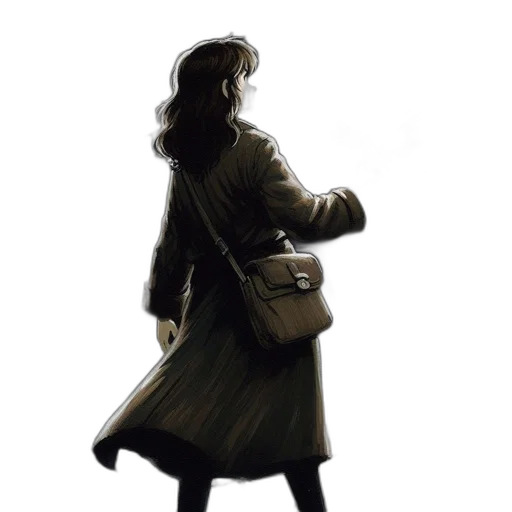 jacket, dress, staff, umbrella transparent PNG cut-out