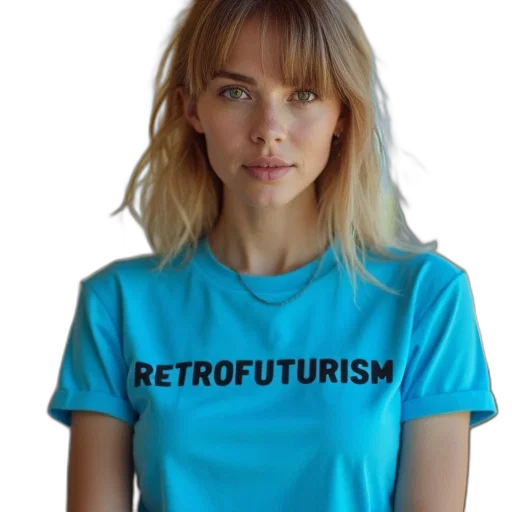 cyberpunk, vaporwave, woman, wearing transparent PNG cut-out