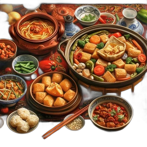 food, photorealistic, 3d render, oil painting transparent PNG cut-out