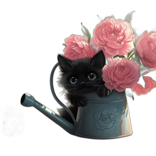 flower, crown, staff, photorealistic transparent PNG cut-out