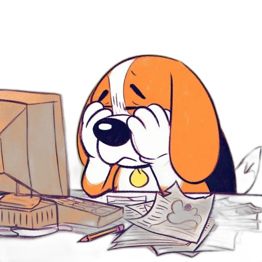 concept art, cartoon, animated, beagle transparent PNG cut-out