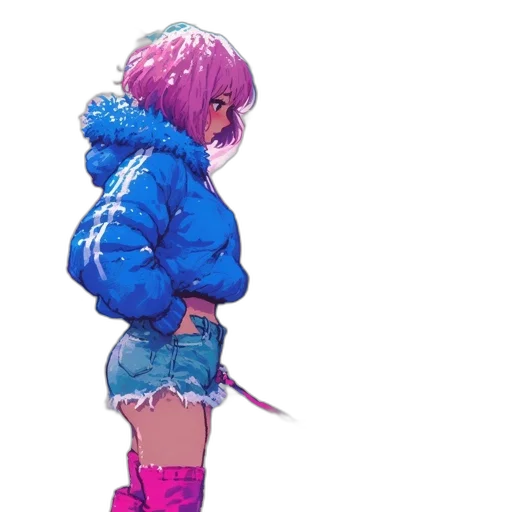 jacket, weapon, dress, cyberpunk transparent PNG cut-out