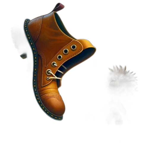 shoes, weapon, staff, 3d render transparent PNG cut-out