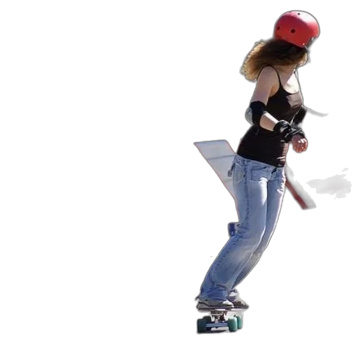 woman, wearing, red, helmet transparent PNG cut-out