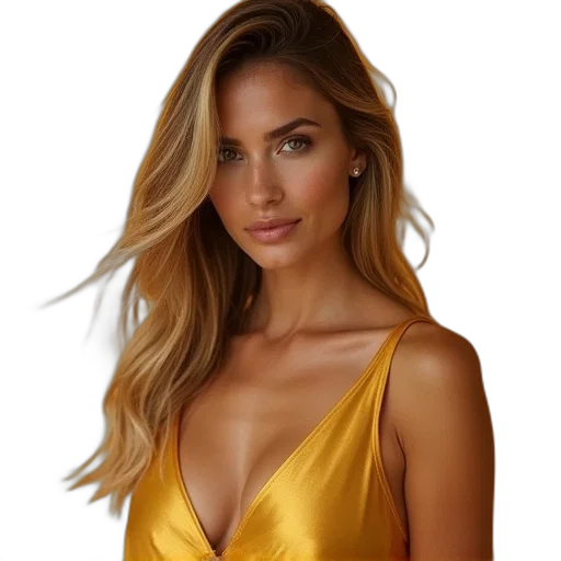 dress, hair, jewelry, face transparent PNG cut-out