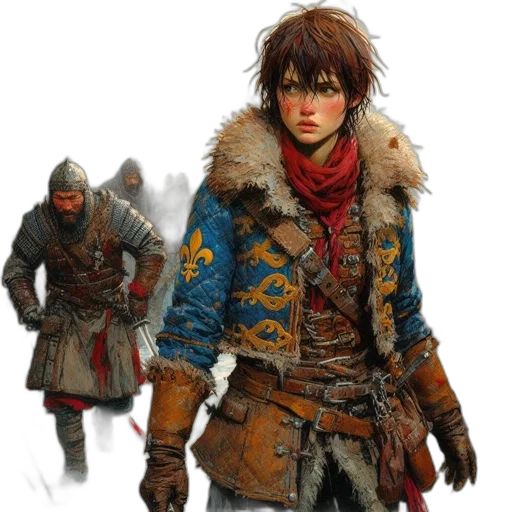 jacket, sword, concept art, fantasy art transparent PNG cut-out