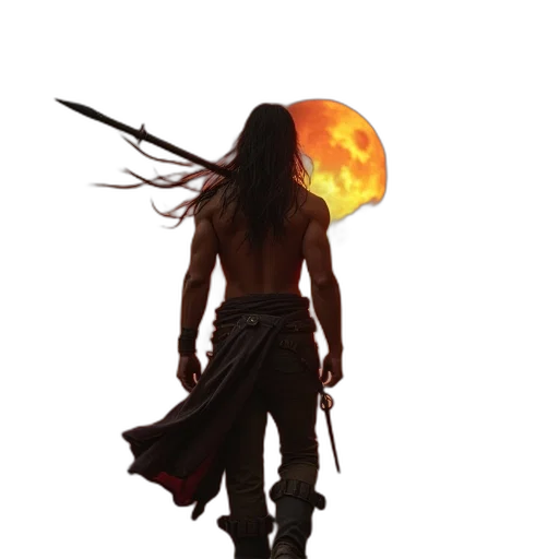 staff, sword, weapon, hair transparent PNG cut-out
