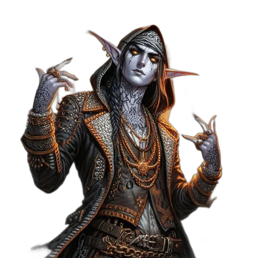 staff, jacket, jewelry, fantasy art transparent PNG cut-out