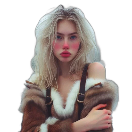 jacket, hair, face, dress transparent PNG cut-out