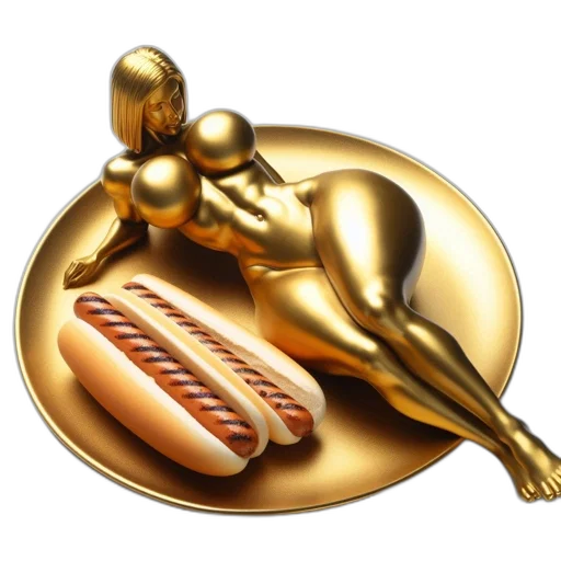 food, jewelry, 3d render, golden transparent PNG cut-out