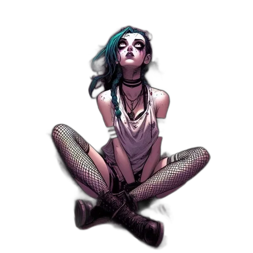 comic book art, concept art, cyberpunk, fantasy art transparent PNG cut-out