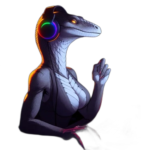 dragon, robot, creature, staff transparent PNG cut-out