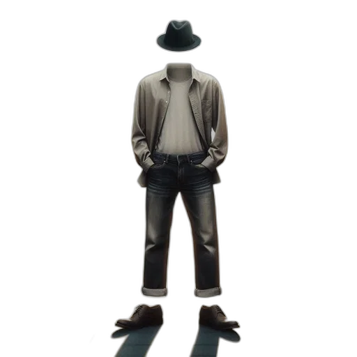 jacket, robot, staff, hat transparent PNG cut-out