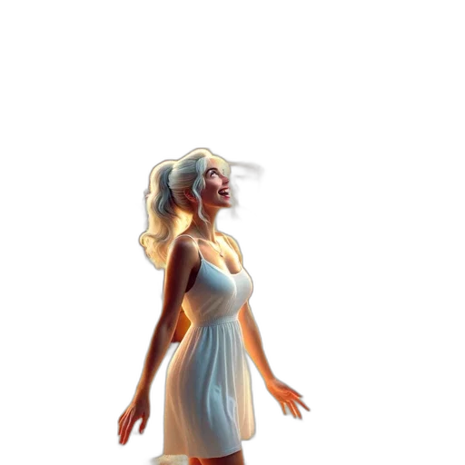 dress, staff, concept art, 3d render transparent PNG cut-out