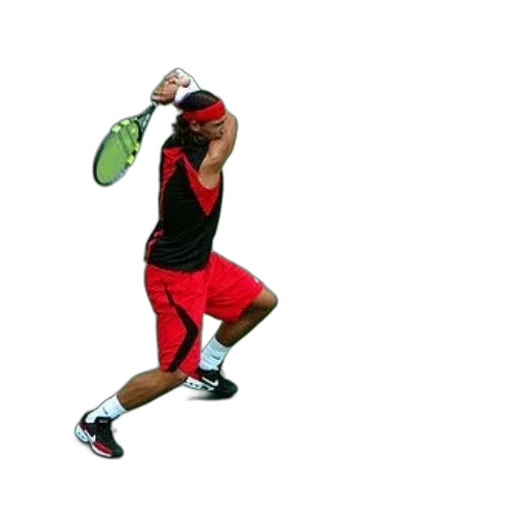 3d render, tennis, player, red transparent PNG cut-out