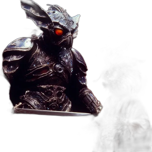 mask, dragon, robot, staff transparent PNG cut-out