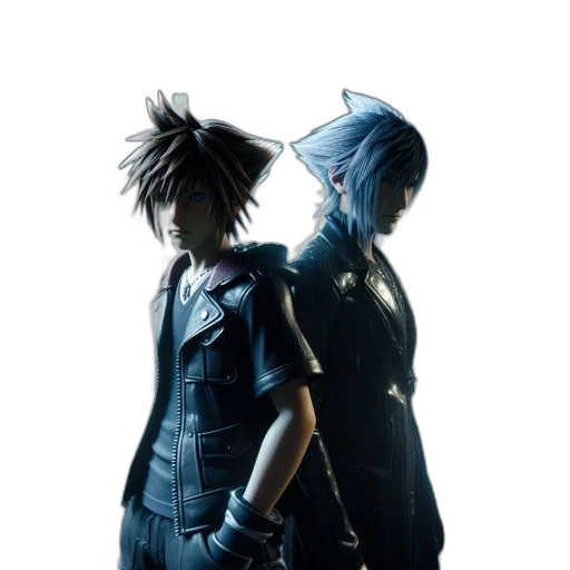 concept art, 3d render, blue, two transparent PNG cut-out