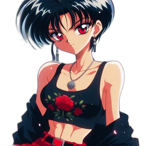 dress, flower, anime, vaporwave transparent PNG cut-out