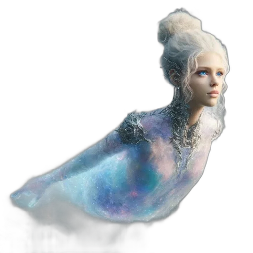 dress, jewelry, crown, staff transparent PNG cut-out