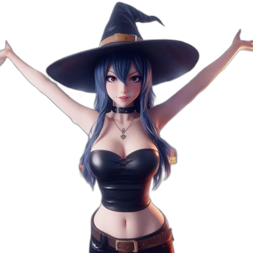 hat, dress, staff, robot transparent PNG cut-out