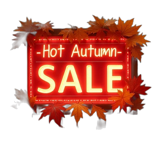 hot, autumn, sale, sign transparent PNG cut-out