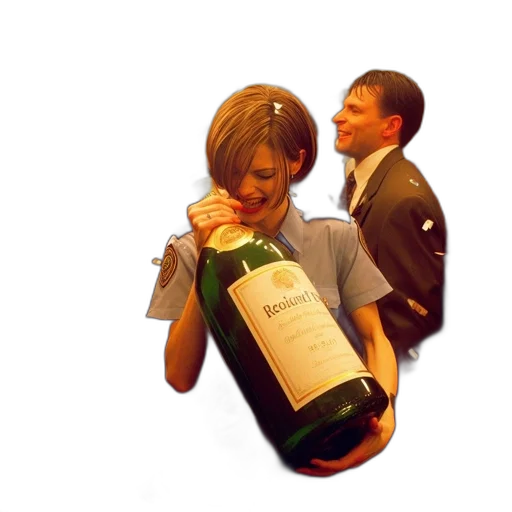 bottle, 3d render, new, year transparent PNG cut-out