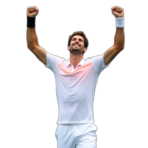 male, tennis, player, celebrating transparent PNG cut-out