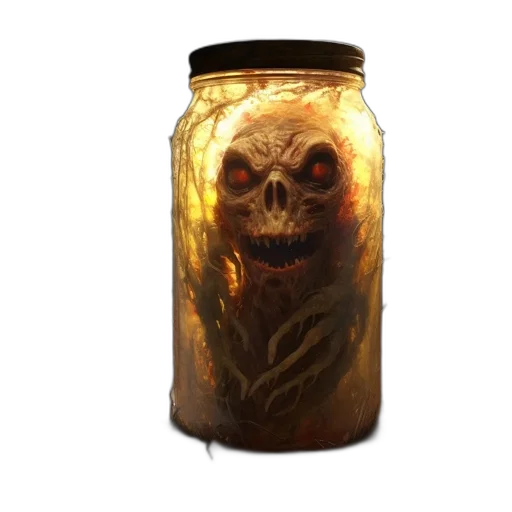 bottle, mask, face, creature transparent PNG cut-out