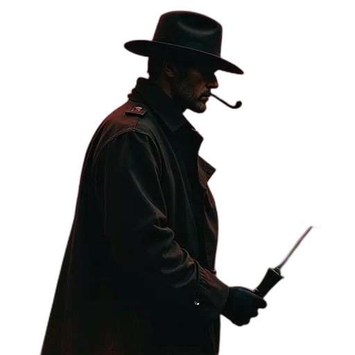 staff, hat, jacket, weapon transparent PNG cut-out
