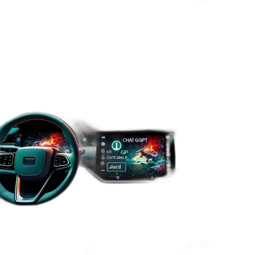 car, concept art, cyberpunk, 3d render transparent PNG cut-out
