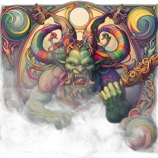 dragon, mask, staff, creature transparent PNG cut-out