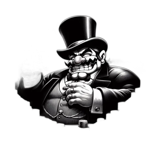 cartoon, comic book art, concept art, affluent transparent PNG cut-out