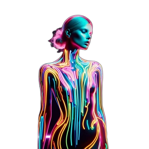 dress, jacket, hair, robot transparent PNG cut-out