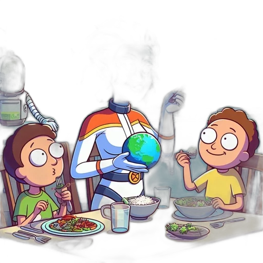 robot, food, staff, bottle transparent PNG cut-out