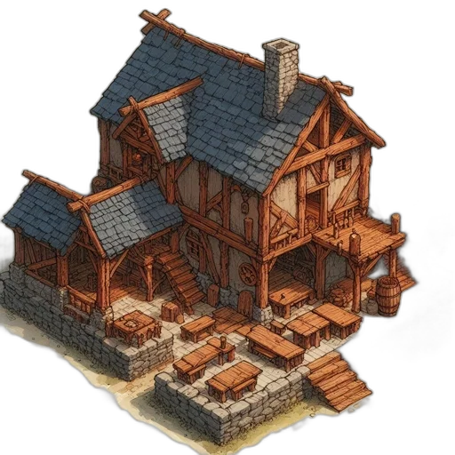 building, 3d render, concept art, fantasy art transparent PNG cut-out