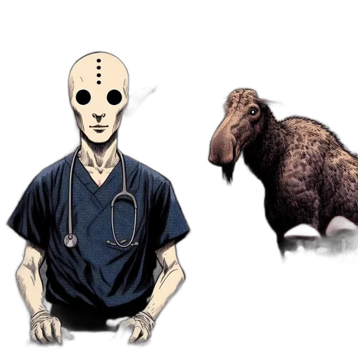 mask, animal, creature, concept art transparent PNG cut-out