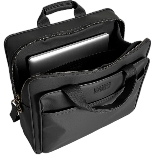 black, grey, laptop, bag transparent PNG cut-out