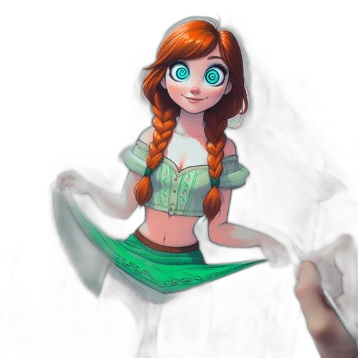dress, staff, concept art, fantasy art transparent PNG cut-out
