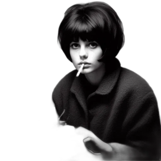 face, photorealistic, monochrome, woman transparent PNG cut-out