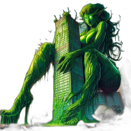 dress, creature, concept art, comic book art transparent PNG cut-out
