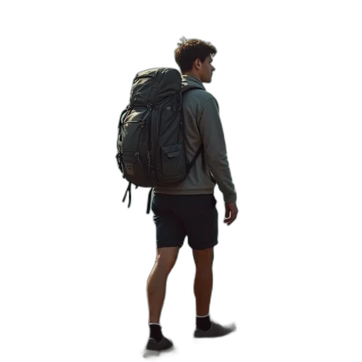 jacket, staff, creature, shoes transparent PNG cut-out