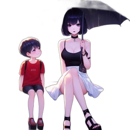umbrella, dress, weapon, creature transparent PNG cut-out